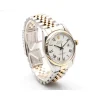Reloj de caballero rolex oyster, con esfera blanca, números romanos y fechador. Elegancia y precisión suiza.