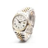 Reloj de caballero rolex oyster, con esfera blanca, números romanos y fechador. Elegancia y precisión suiza.