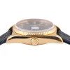 Reloj unisex rolex day date oro y piel y esfera azul, una pieza clásica de lujo para quienes buscan elegancia y distinción.