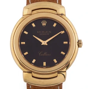 Rolex Cellini 6622 Unisex en oro con dial especial y correa de cuero, diseño clásico y exclusivo.