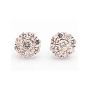 Pendientes oro blanco con diamantes talla brillante