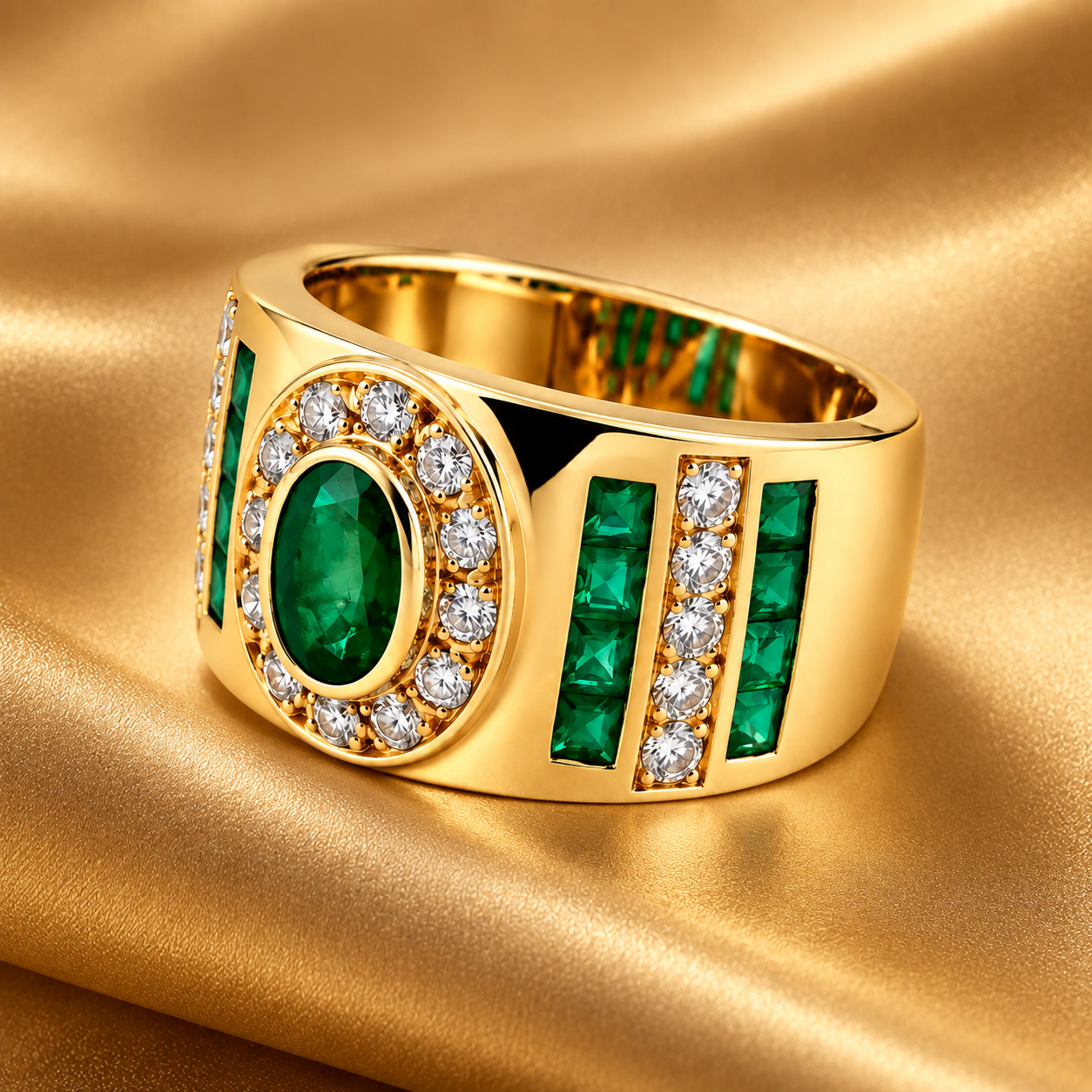 Sortija Esmeraldas y Diamantes Oro Amarillo 18K Sortija Esmeraldas y Diamantes Oro Amarillo 18K - Imagen 4