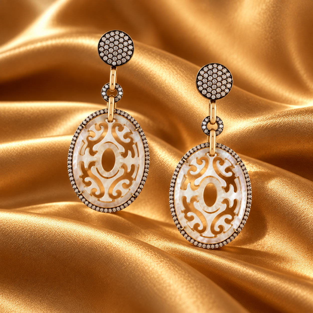 Pendientes Oro Rosa con Nácar y Diamantes Fancy Brown Pendientes Oro Rosa con Nácar y Diamantes Fancy Brown - Imagen 4