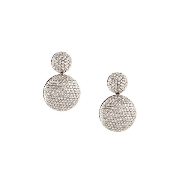 PENDIENTES DE ORO BLANCO CON FULL PAVE