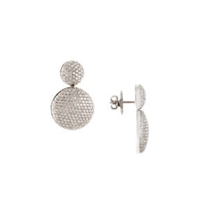 PENDIENTES DE ORO BLANCO CON FULL PAVE