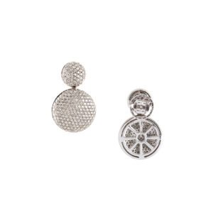 PENDIENTES DE ORO BLANCO CON FULL PAVE