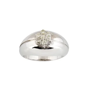 ANILLO BOMBE CON ROSETA DE BRILLANTES