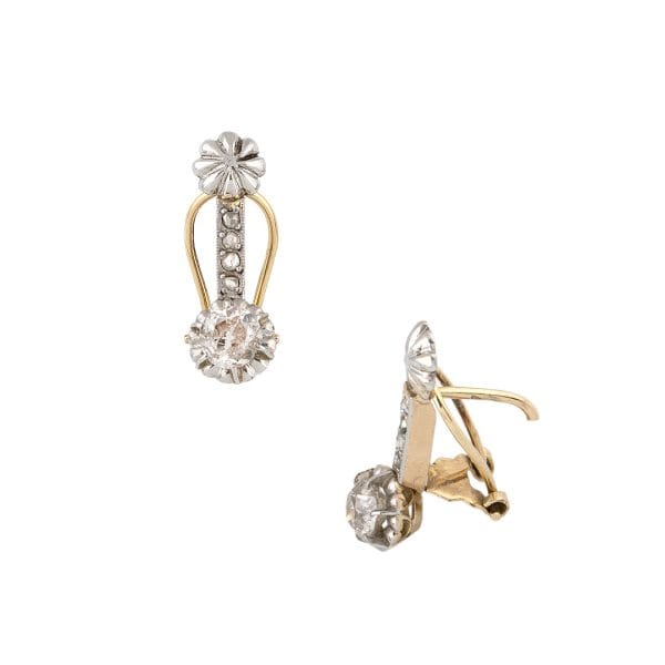 PENDIENTES ANTIGUOS 0,90 CT - Imagen 3