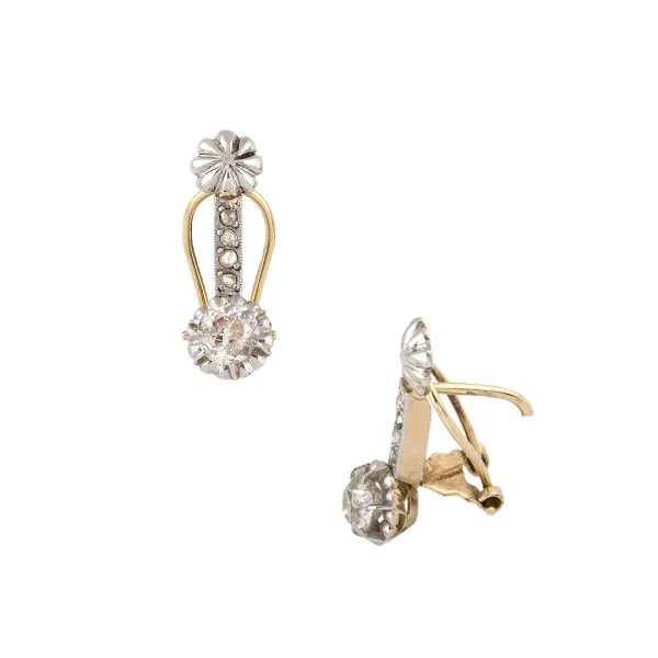 PENDIENTES ANTIGUOS 0,90 CT - Imagen 3