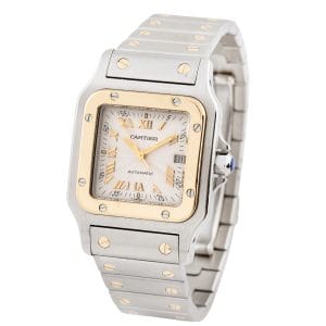 RELOJ UNISEX DE ACERO Y ORO CARTIER SANTOS GALBEE