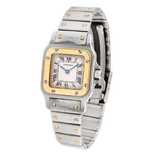 RELOJ CARTIER SANTOS LADY DE ACERO Y ORO
