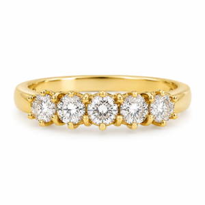 Sortija Cinquillo Oro Amarillo 18K Diamantes 1,55 ct