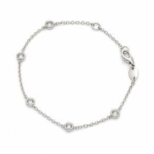 PULSERA ORO BLANCO MARCA RABAT CON 5 DIAMANTES