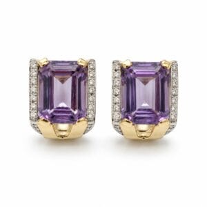 PENDIENTES CON AMATISTAS Y BRILLANTES
