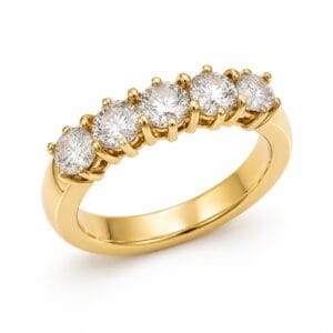 SORTIJA CINQUILLO DE ORO AMARILLO CON 5 DIAMANTES