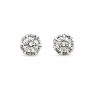 PENDIENTES DORMILONA CON 2 BRILLANTES