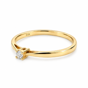 SOLITARIO DE ORO AMARILLO CON BRILLANTE