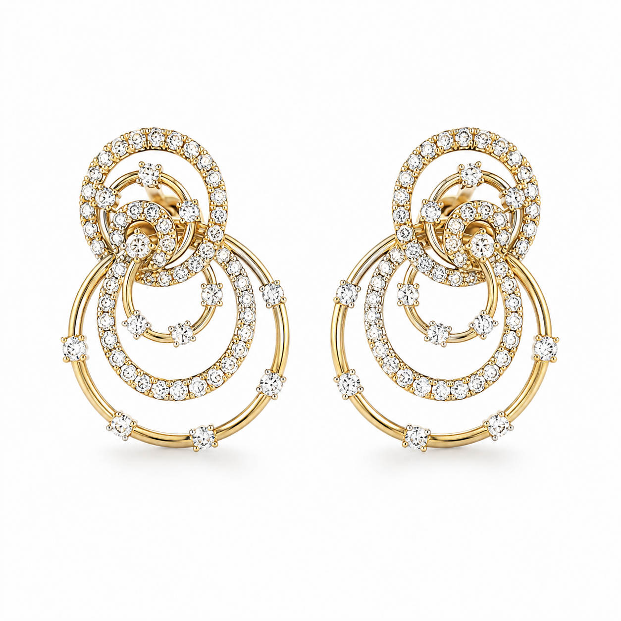 Pendientes Oro Amarillo 18K con Diamantes Naturales 1,32 ct Pendientes Oro Amarillo 18K con Diamantes Naturales 1,32 ct