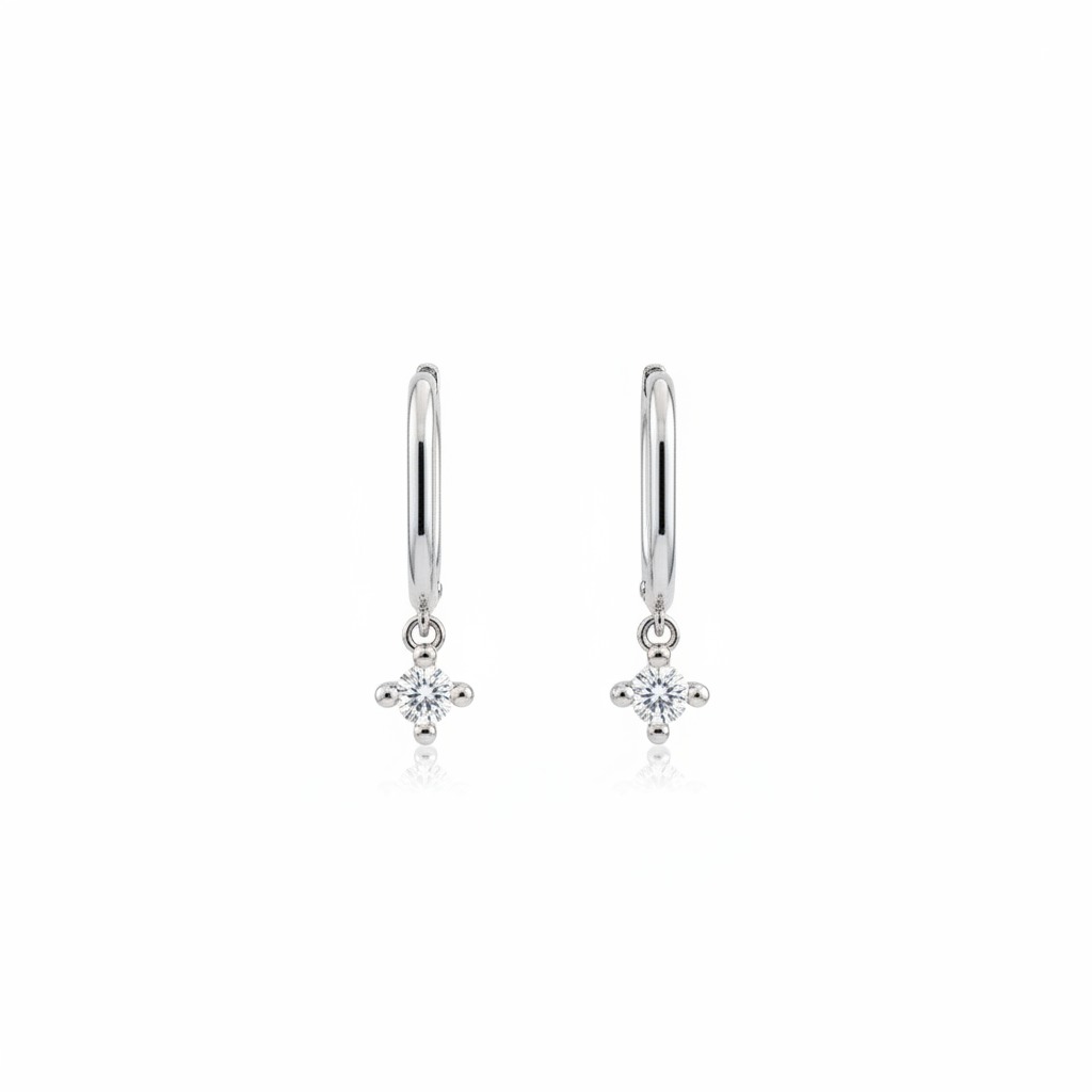 PENDIENTES DE TOUS FABRICADOS EN PLATINO CON 2 BRILLANTES