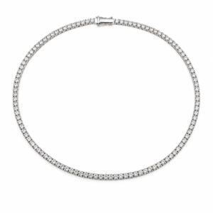 Gargantilla Tennis Oro Blanco 14K con 4,40 ct de Diamantes Naturales