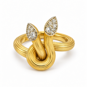SORTIJA NUDO ORO AMARILLO 18KT CON DIAMANTES 0.23 CT